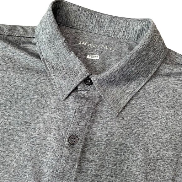Zachary Prell Mens Bill Stretch Knit Button Up Shirt Lightweight Polo Size Large - Picture 11 of 11